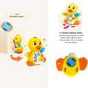 Yiosion Musical Flapping Yellow Duck Interactive Action Educational Learning Walking Light Up Dancing Toy for 1-Year-Old Baby Toddler Infant
