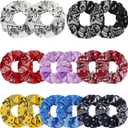 16 Pieces Bandana Hair Scrunchies Elastic Soft Silk Cotton Colorful Scrunchies Accessories for Women and Girls Hair Styling