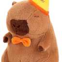 Cute Capybara Plush - Kawaii Happy Birthday Capybara Stuffed Animal, Soft Capybara Plushies Toys Hugging Pillow, Birthday Gift for Kids Boys Girls Adult 12 inch (Yellow)