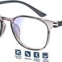 Nearsighted Glasses For Men,Women Distance Near Sighted Eyeglasses,Short-Sighted Farsighted Myopia Driving TR90 Frame (Clear Grey)