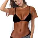 Goodstoworld Unisex 3D Fake Abs T Shirts Shredded Chest Printed Short Sleeve Costume Novelty Tees Shirt (XL)