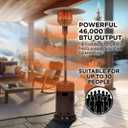 Amazon Basics 46,000 BTU Portable Outdoor Propane Patio Heater with Wheels, Commercial & Residential, Easy to Use, with Water Tank, Havana Bronze, 32.1 x 32.1 x 91.3 inches