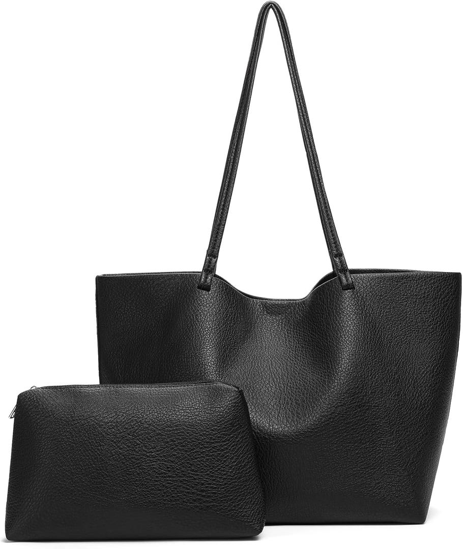 SENDEFN Leather Tote Bag for Women Work Shoulder Bag Large Top Handle Handbags and Ladies Travel Purse with Zipper Pocket