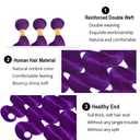 Purple Body Wave Human Hair Bundles Body Wave Hair 3 Bundles Human Hair Brazilian Virgin Human Hair Extensions Unprocessed Hair Bundles for Women 08 10 12 Inch 300g Purple Color