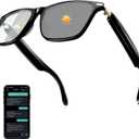 Ai Smart Glasses with Chat GPT, Bluetooth Glasses for Men Women with 160+ Language & Accents, Translation Glasses Color-Change Lens, Smart Eyewear for Gaming Meeting Travel Trade Business, (Black)