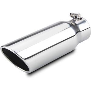 LCGP 3 Inch Inlet Exhaust Tip,3" x 4" x 12",Bolt On Stainless Steel Polished Diesel Exhaust Tailpipe Tip