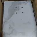 Masupu Sofa Arm Tray Table - 360 Swivel Height Adjustable End Table, Small Snack Side Table for Couch, C Shaped Table for Bed, Chair or TV Tray Table(Marble White and Gold)