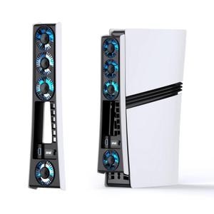 Cooling Fan for PS5 Pro, Efficient Cooler Fan with Adjustable Speed/LED Light, Temperature-Controlled PS5 PRO Cooling Accessories with USB 3.0 Port