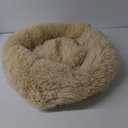BODISEINT Modern Soft Plush Round Pet Bed for Cats or Small Dogs, Mini Medium Sized Dog Cat Bed Self Warming Autumn Winter Indoor Snooze Sleeping Cozy Kitty Teddy Kennel (20'' D x 8'' H, Champagne)