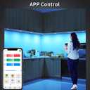 BASON LIGHTING RGB Under Cabinet Lighting, Halloween Decoration Lights, Bluetooth APP Control LED Puck Lights, Dimmable, Adapter Powered Shelf Decorative for Kitchen, Counter, Glass Cabinets