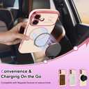 Fiyart Designed for iPhone 17 Case 2025, Cute Wave Frame Curly Shape Love Hearts Plating for Women Girls Camera Protection Compatible with MagSafe Magnetic Shockproof Bumper 6.3"-Pink