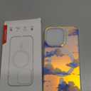 for Cute iPhone 16 Pro Phone Case Iridescent Gradient Cloud Sunset Design Gorgeous Aesthetic Matte Finish Strong Magnetic Compatible with MagSafe Girly Stunning 16Pro Cover for Women Girls