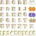 Goprety 142pcs Chenille Letter Patches Self Adhesive Stickers Chenille Patches Fluffy Stickers for Clothing Patches Backpacks Bags Holiday Parties Graduation Decorations