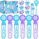 Winrayk 24 Large Snowflake Bubble Wands, Frozen Party Favors for Kids Bubbles Bulk, Winter Christmas Birthday Gift Pinata Filler Goodie Bag Stuffer Boys Girls Valentines Classroom Prize