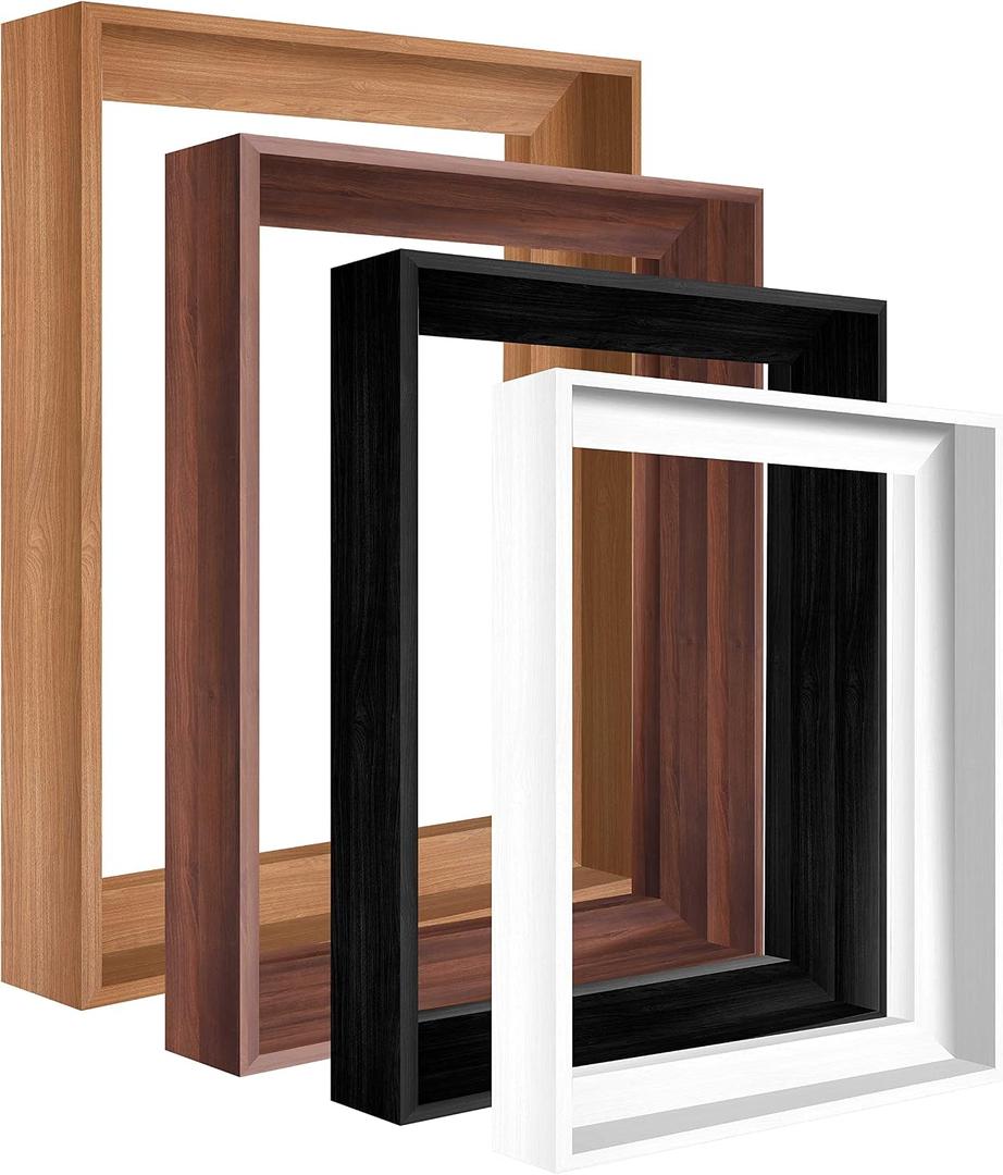 Canvas Floater Frame for Paintings, Fits Up to 1.25" Deep Canvas, DIY Floating Picture Frame for Canvas Prints, Wall Art Frame for Modern Home Dcor, Gallery Hanging (Light Brown 24x36)