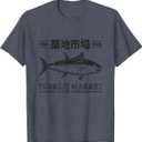 Vintage Tsukiji Fish Market Tuna Streetwear Tokyo Anime T-Shirt Medium
