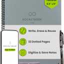 Rocketbook New Core Reusable Spiral Notebook, Letter Size 8.5x11, Gray - Dotted Pages, App-Connected, Erasable, Durable Cover, Ideal for School, Work, and Creative Projects