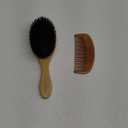 100% Boar Bristle Hair Brush Set (Medium). Soft Natural Bristles for Thin and Fine Hair. Restore Shine And Texture. Wooden Comb and Travel Bag Included. (Black)