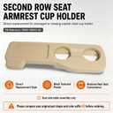 Seat Armrest Cup Holder Compatible with Toyota Highlander 2014-2019 Second Row Captains Chairs, Seat Side Table Assembly Replaces 78061-0E010-A0, Flaxen