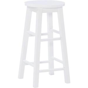 Linon Zeke White 24" Counter Stool with Round Seat