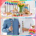 12 Pcs Rainbow Pride Stripe Taper Candles Decor Rainbow Gay Pride Burning Candles 10 Inch Tall Gay Pride Candles Set for Gay Lesbian Celebration Gifts