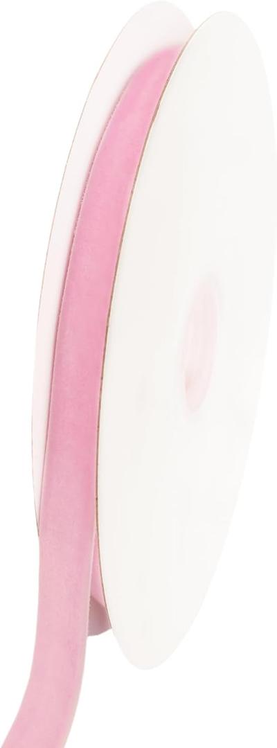 Abbaoww 10 Yards Pink Velvet Ribbon 3/8 Inch Wide Single Face Velvet Ribbon for Christmas Wreath Decoration Gift Wrapping DIY Project Bow Making