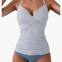 B2prity Women's Ruched Tankini Swimsuits V Neck Wrap Tie Back Two Pieces Bathing Suit Tummy Control Swimwear, Size XL