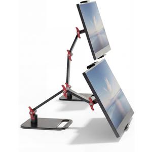 Height Adjustable Portable Monitor Stand, Upgrade Knob Adjustment Portable Monitor Holder for 15.6 17.3 18.5 Inch Screen, Ergonomic Travel Monitor Mount, Tablet Stand for iPad 12.9