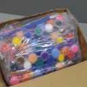 Qilery 24 Set 6 x 6 Inch Canvas Boards and Easel for Painting, Acrylic Paint Strips, Palettes, Brushes, Canvases Painting Kits for Kids Adults Artists Beginners Oil Acrylic Painting Party Favors (5.9" x 5.9")