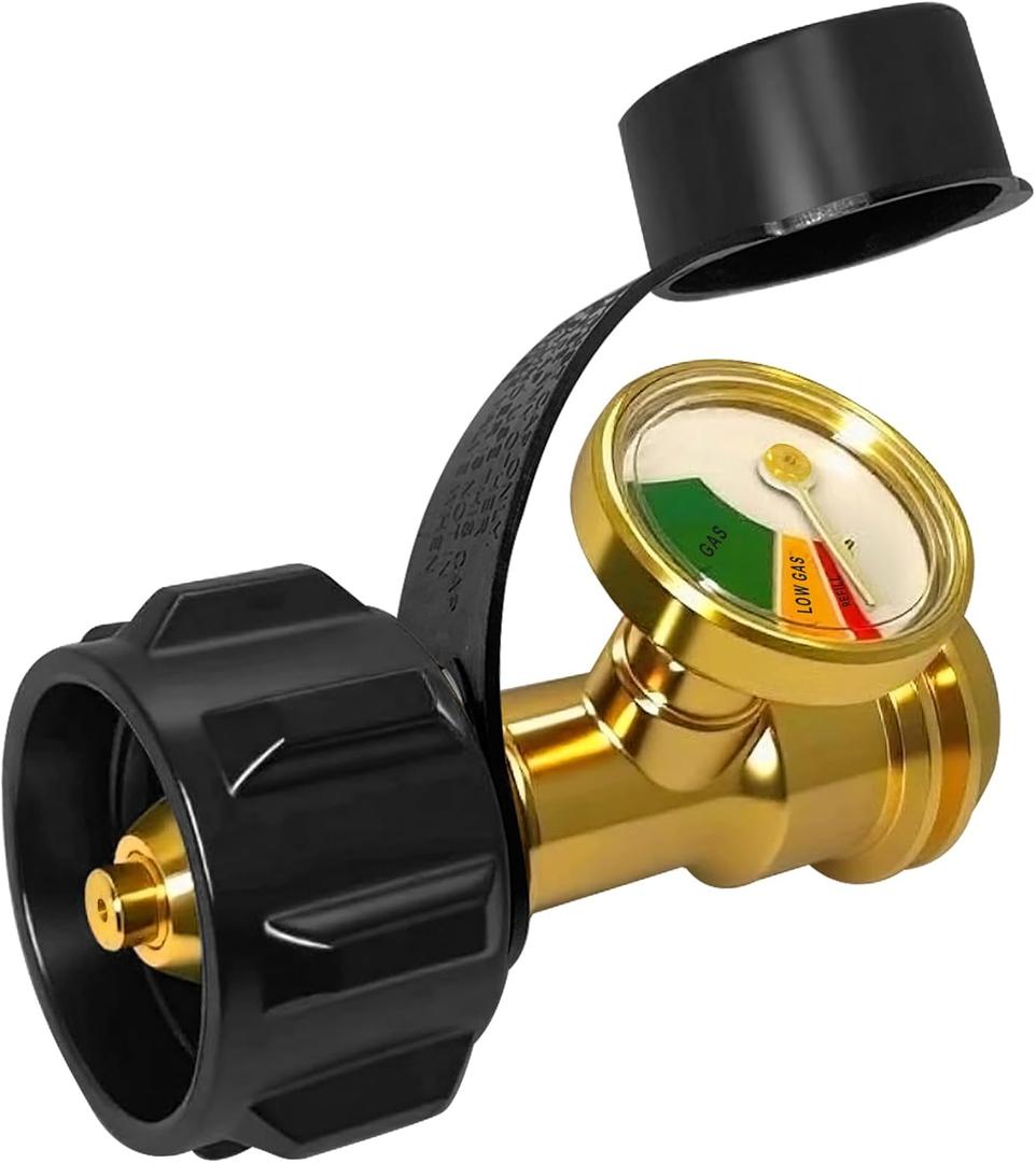 Propane Tank Gauge,Propane Tank Gauge Level Indicator,Universal Propane Gauge for 5-40 lb LP Tank,Color-Coded Gas Pressure Meter & Leak Detector QCC1/Type 1,Easy to Read for BBQ,RV,Camper,Heater etc.