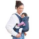 Infantino Flip Advanced 4-in-1 Baby Carrier - Ergonomic, Convertible, Face-in and Face-Out Front and Back Baby Carrier for Newborn to Toddler 8-32 lbs, Floral Navy