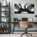 Abstract Canvas Wall Art for Office Bedroom Black and White Wall Decor, 40"L x 20"W