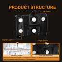 LED Headlights for 92-96 Ford F150 F250 F350 Bronco 1992 1993 1994 1995 1996 Replacements Assembly W/LED Bar Black Housing Amber Reflector