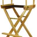 Casual Home Director's Chair ,Natural Frame/Black Canvas,30" - Bar Height, 30 in