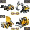 2.4GHz Remote Control Construction Vehicles Set, RC Excavator Dump Truck Loader Bulldozer with Lights and Sound Effects