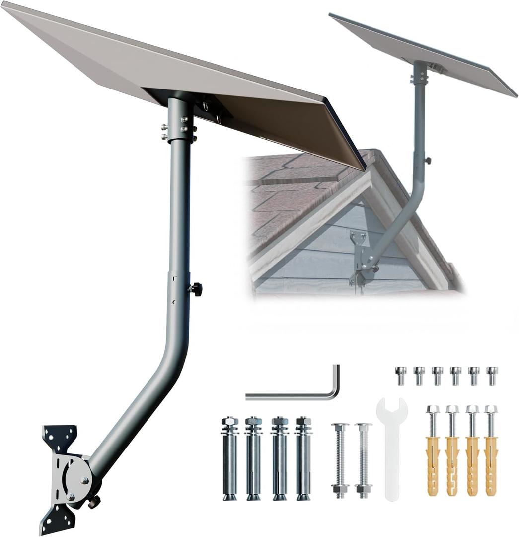 for Starlink Gen 3 Roof Mount, Metal Alloy Starlink Standard V3 Mounting Kit with Starlink Gen 3 Pipe Adapter, Angle Adjustable (Curved Lengthen)