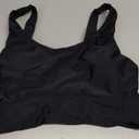Yonique Women Sports Bra Bikini Top Swim Bra Athletic Swim Top Scoop Neck Bathing Suit, Black, L