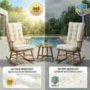 1 MIDDLE ONE Rocking Chair Cushion Outdoor Indoor, Memory Foam Replacement Rocking Chair Pads, Set of Thicken Seat & Back Cushions with Ties for Rocker (Black, 22"X17"/17"X17")