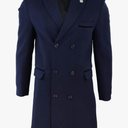 TruClothing Mens 3/4 Long Double Breasted Overcoat Jacket Wool Coat XL