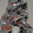 SCENEREAL Fleece Dog Pajamas for Dogs, Warm Soft Puppy Jumpsuit, Adorable Bones Paw Print Pet Sweaters Clothes, Doggy Pjs Cat Coat for Boy Girl, Large