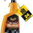 Meguiar's Hot Rims Black Wheel Cleaner, Deep Foaming Gel Specially Formulated to Effectively Clean Matte, Gloss, Satin, and Chrome Black Wheels, 24 Oz Spray Bottle (1 Count (Pack of 1))