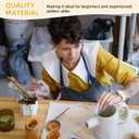 Glaze Brushes Pottery Tools,10 PCS Painting Ceramic Brush Set, Different Shape Wool Soft Bristle for Ceramic Pottery Glazing Creation