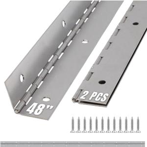 ALBO 48" x 2" Piano Hinge Stainless Steel 304, Silver, 2-Pack