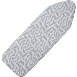 Seiritex Extra Wide Ironing Board Cover and Pad 18 x 54 inch Heat Reflective with Hook and Loop Fasteners, Thick Padding with Elasticized Edges, 3 Layers Iron Board Cover (Gray Cube)