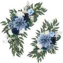 Wedding Arch Flowers Set of 2, Artificial Flowers for Decoration for Wedding Ceremony Backdrop, Wedding Floral Arrangement for Arch, Wedding Welcome Signs, Reception Decor (Dusty Blue)