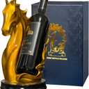 Wine Bottle Holder Wine Racks Tabletop Horse Statue as Home Kitchen Wine Cellar Decorative Storage Organizer, Horse Sculpture Horse Decor Horse Gifts for Girls Men Women (Gold)