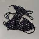 SOLY HUX Women's Polka Dots Print Bathing Suit Halter Triangle Tie Side Bikini Sets Two Piece Swimsuit Black and White Printed Small