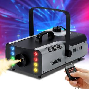 TCFUNDY Fog Machine 1500W Smoke Machine RGB 8 LED Lights for DJ Halloween Wedding Party Stage with Remote Control