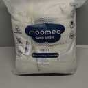 MooMee Striped Duvet Cover Set 100% Washed Cotton Linen Like Textured Breathable Durable Soft Comfy (Almond Milk Grey Pinstripes, Queen 90"x90")