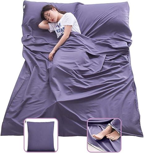 Sleeping Bag Liner Lightweight Compact Sleeping Bag Sack Portable Clean Travel Sheet Camping Sleep Sheet for Backpacking Hotel Hiking Size: 82.7" X 63”